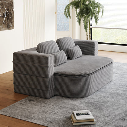 Divano pieghevole 2 in 1 da 75'', divano letto trasformabile in schiuma con coperta multifunzionale, divano da pavimento