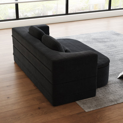 Divano pieghevole 2 in 1 da 75'', divano letto trasformabile in schiuma con coperta multifunzionale, divano da pavimento