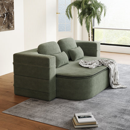 Divano pieghevole 2 in 1 da 75'', divano letto trasformabile in schiuma con coperta multifunzionale, divano da pavimento