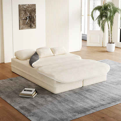 Divano pieghevole 2 in 1 da 75'', divano letto trasformabile in schiuma con coperta multifunzionale, divano da pavimento