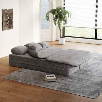 Divano pieghevole 2 in 1 da 75'', divano letto trasformabile in schiuma con coperta multifunzionale, divano da pavimento