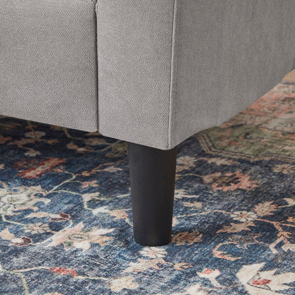 Divano letto imbottito estraibile 76.18 con chaise longue contenitore