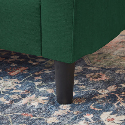 Divano letto imbottito estraibile 76.18 con chaise longue contenitore