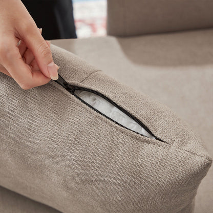 Divano letto imbottito estraibile 76.18 con chaise longue contenitore