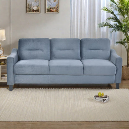 Divano componibile a 3 posti in velluto 76.7 con cuscini staccabili