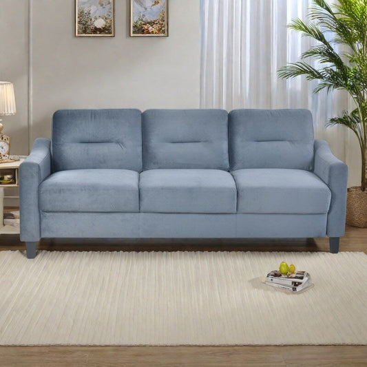 Divano componibile a 3 posti in velluto 76.7 con cuscini staccabili