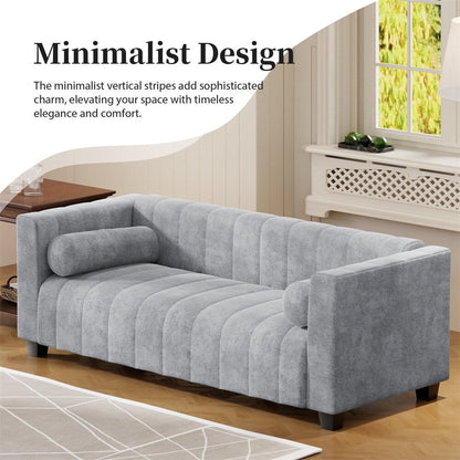 Divano imbottito in ciniglia 78.7 con gambe