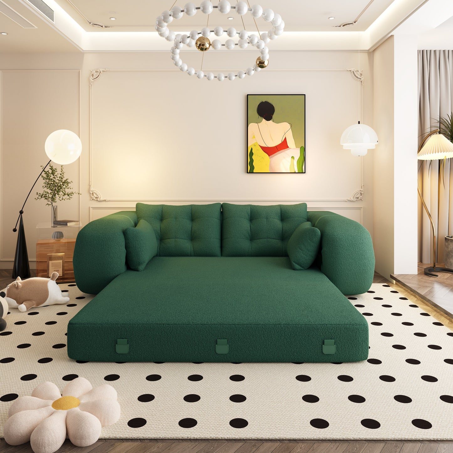 78.7 Letto per cani umano, divano letto pieghevole 3 in 1