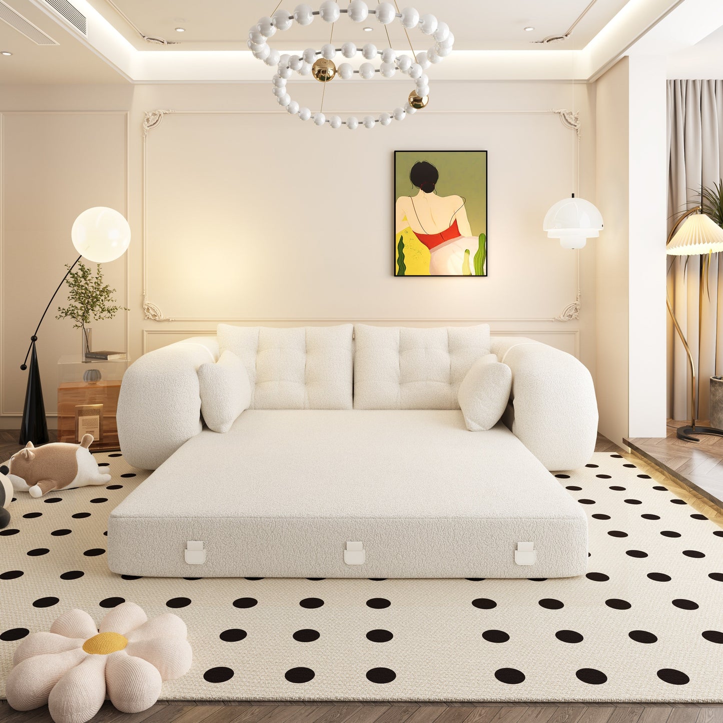 78.7 Letto per cani umano, divano letto pieghevole 3 in 1