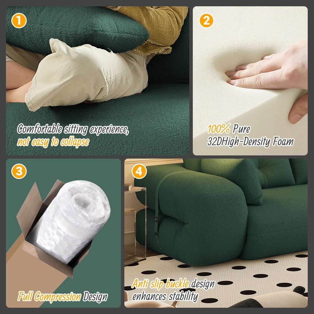 Divano letto Teddy a 3 posti, divano letto modulare, divano trasformabile, divano letto