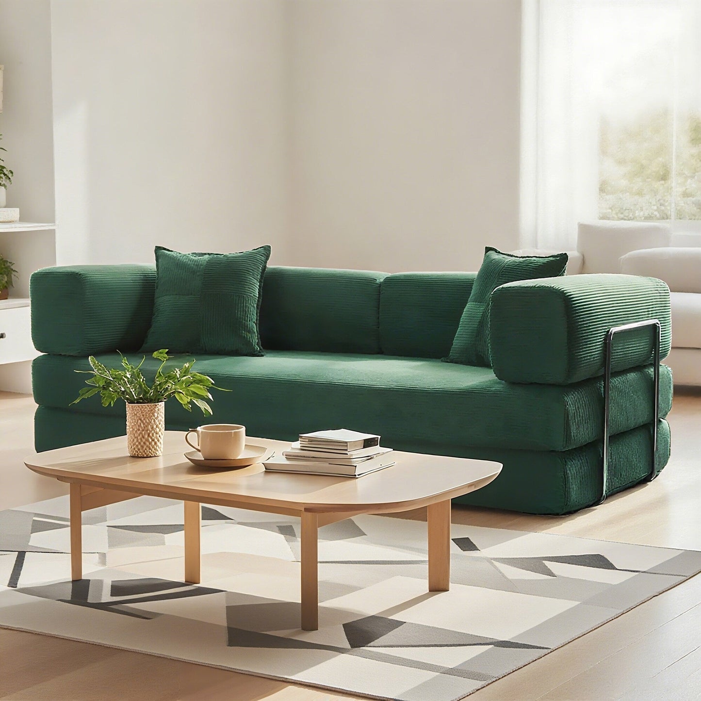 Divano letto trasformabile da 78,8 metri con cuscino, supporto per la schiena, bracciolo, divano da pavimento, divano a compressione, divano futon, letto da salotto