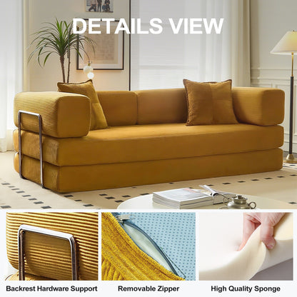 Divano letto trasformabile da 78,8 metri con cuscino, supporto per la schiena, bracciolo, divano da pavimento, divano a compressione, divano futon, letto da salotto