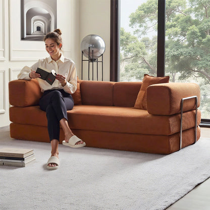 Divano letto trasformabile da 78,8 metri con cuscino, supporto per la schiena, bracciolo, divano da pavimento, divano a compressione, divano futon, letto da salotto