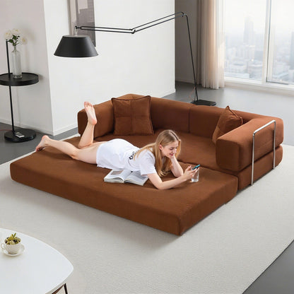 Divano letto trasformabile da 78,8 metri con cuscino, supporto per la schiena, bracciolo, divano da pavimento, divano a compressione, divano futon, letto da salotto