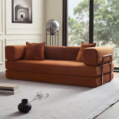 Divano letto trasformabile da 78,8 metri con cuscino, supporto per la schiena, bracciolo, divano da pavimento, divano a compressione, divano futon, letto da salotto