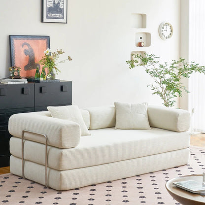 Divano letto trasformabile da 78,8 m con cuscino a compressione, comodo divano futon, letto letto