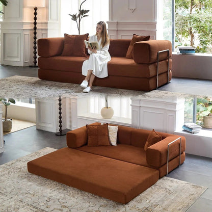 Divano letto trasformabile da 78,8 m con cuscino a compressione, comodo divano futon, letto letto