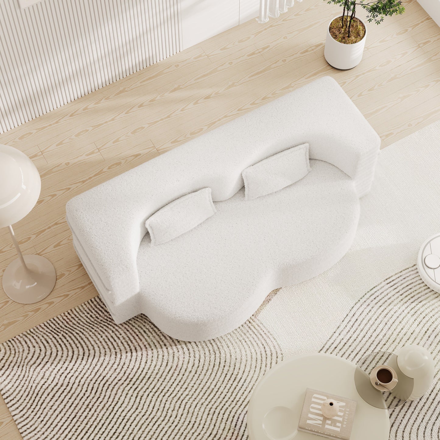 Divano letto trasformabile in tessuto Teddy da 78 posti, imbottito in schiuma, con 2 cuscini e materasso pieghevole per soggiorno