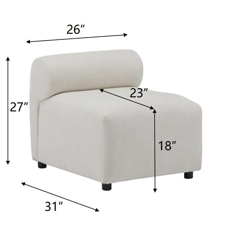 Divano componibile modulare in tessuto 78 a 3 pezzi con schiuma ad alta resilienza, molle sinuose e struttura in legno massello