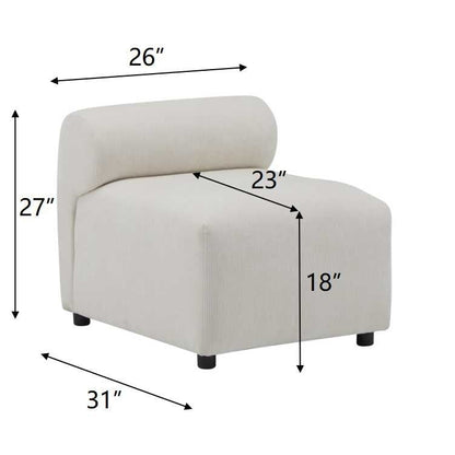 Divano componibile modulare in tessuto 78 a 3 pezzi con schiuma ad alta resilienza, molle sinuose e struttura in legno massello
