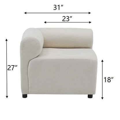 Divano componibile modulare in tessuto 78 a 3 pezzi con schiuma ad alta resilienza, molle sinuose e struttura in legno massello