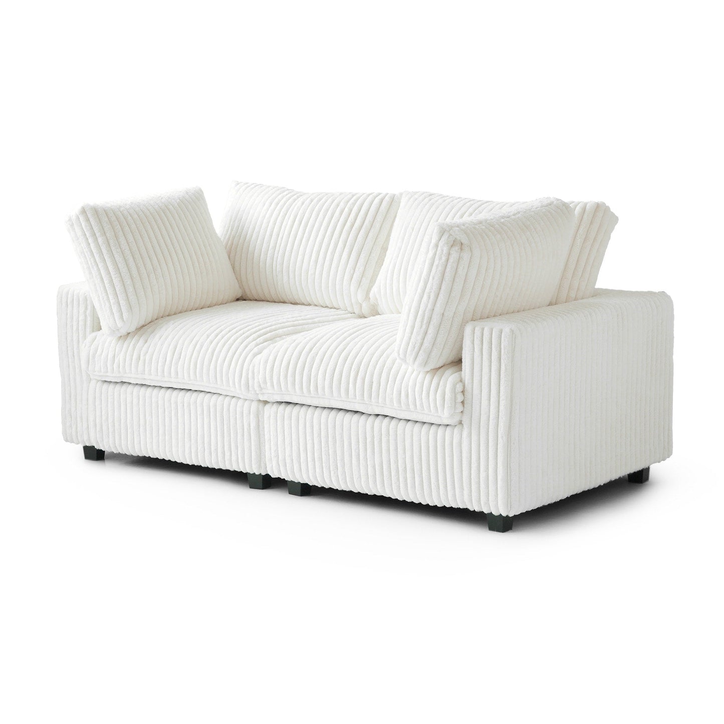 Divano a due posti in tessuto di peluche da 78''