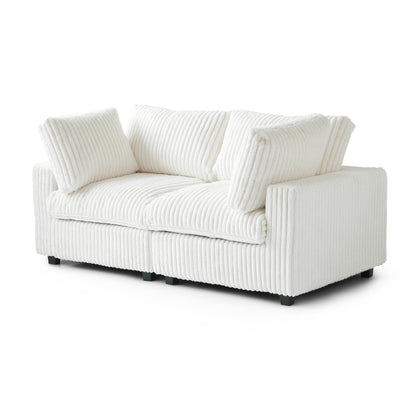 Divano a due posti in tessuto di peluche da 78''