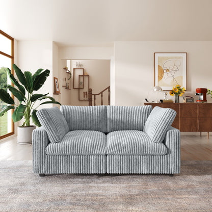 Divano a due posti in tessuto di peluche da 78''