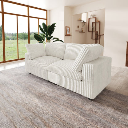 Divano a due posti in tessuto di peluche da 78''