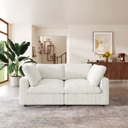 Divano a due posti in tessuto di peluche da 78''