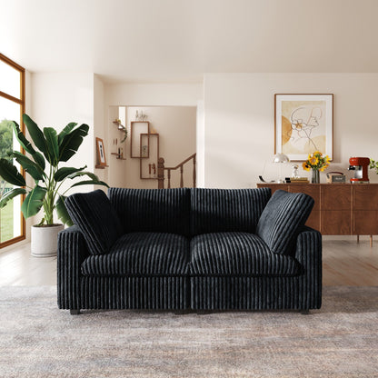 Divano a due posti in tessuto di peluche da 78''