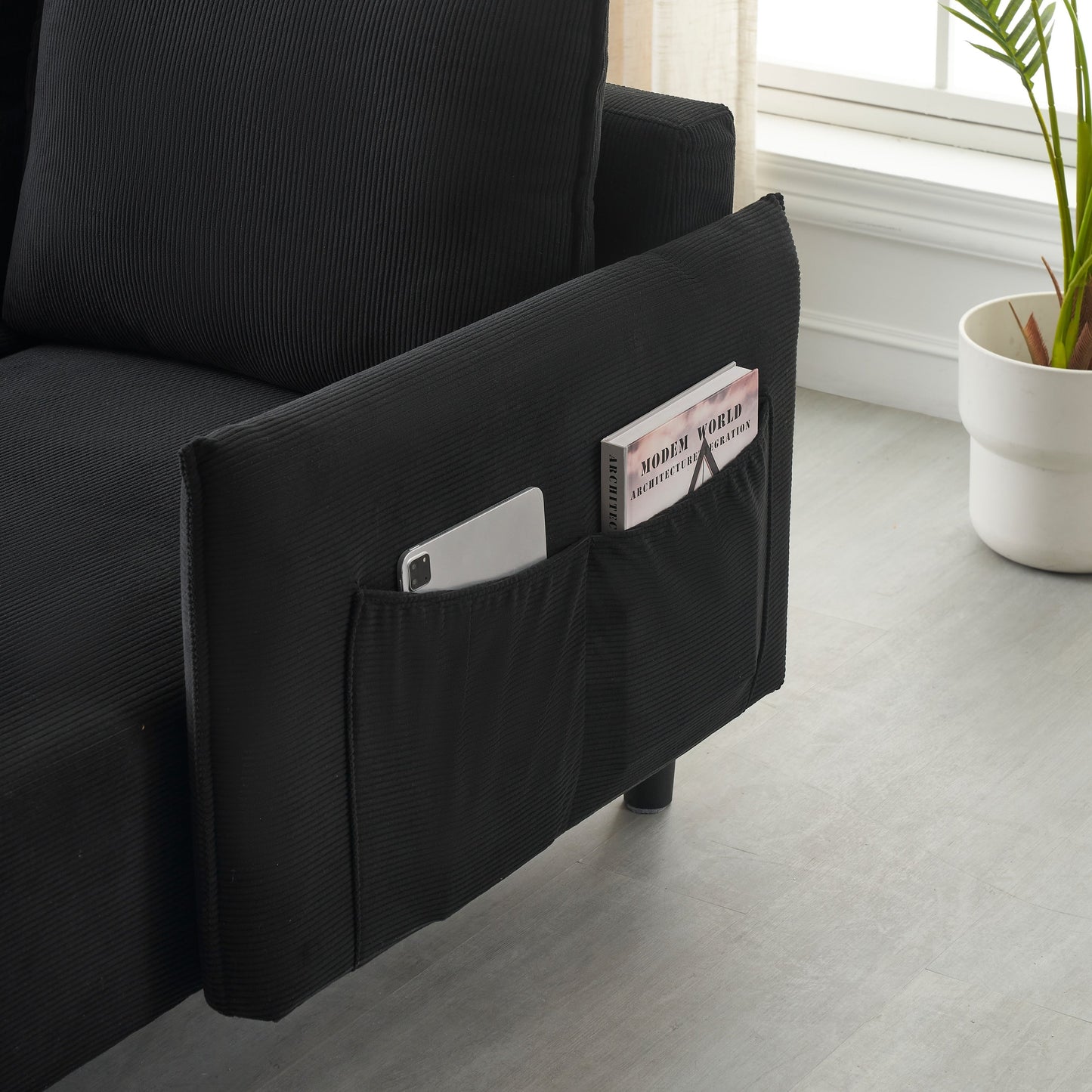 Divano lungo 79,50 pollici, con sedute spaziose e comode, per appartamento, ufficio, soggiorno