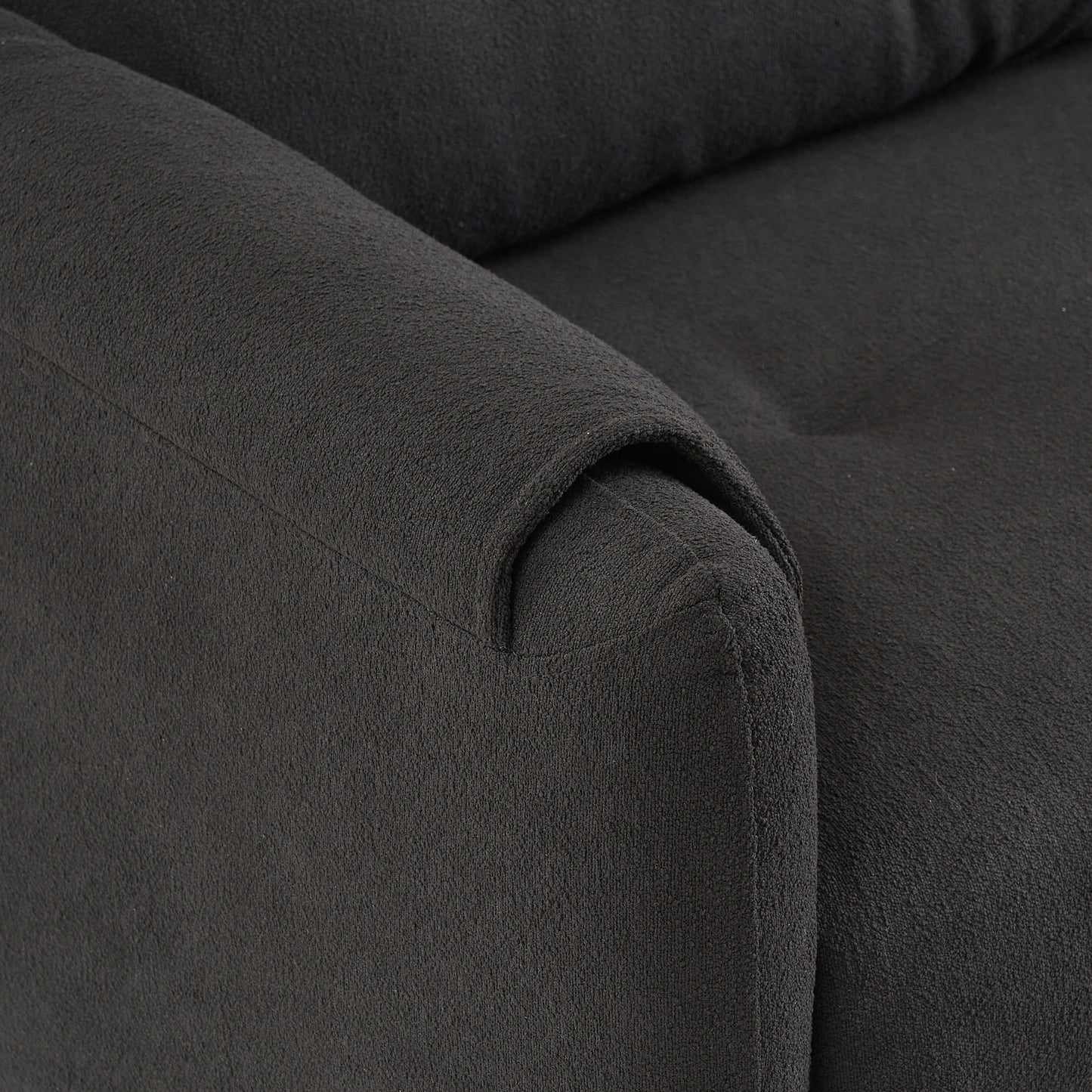 Tessuto per divano Teddy Cotton Linen lungo 79,50 pollici, con gambe lunghe coniche in metallo, striscia di metallo abbinata, elegante e semplice