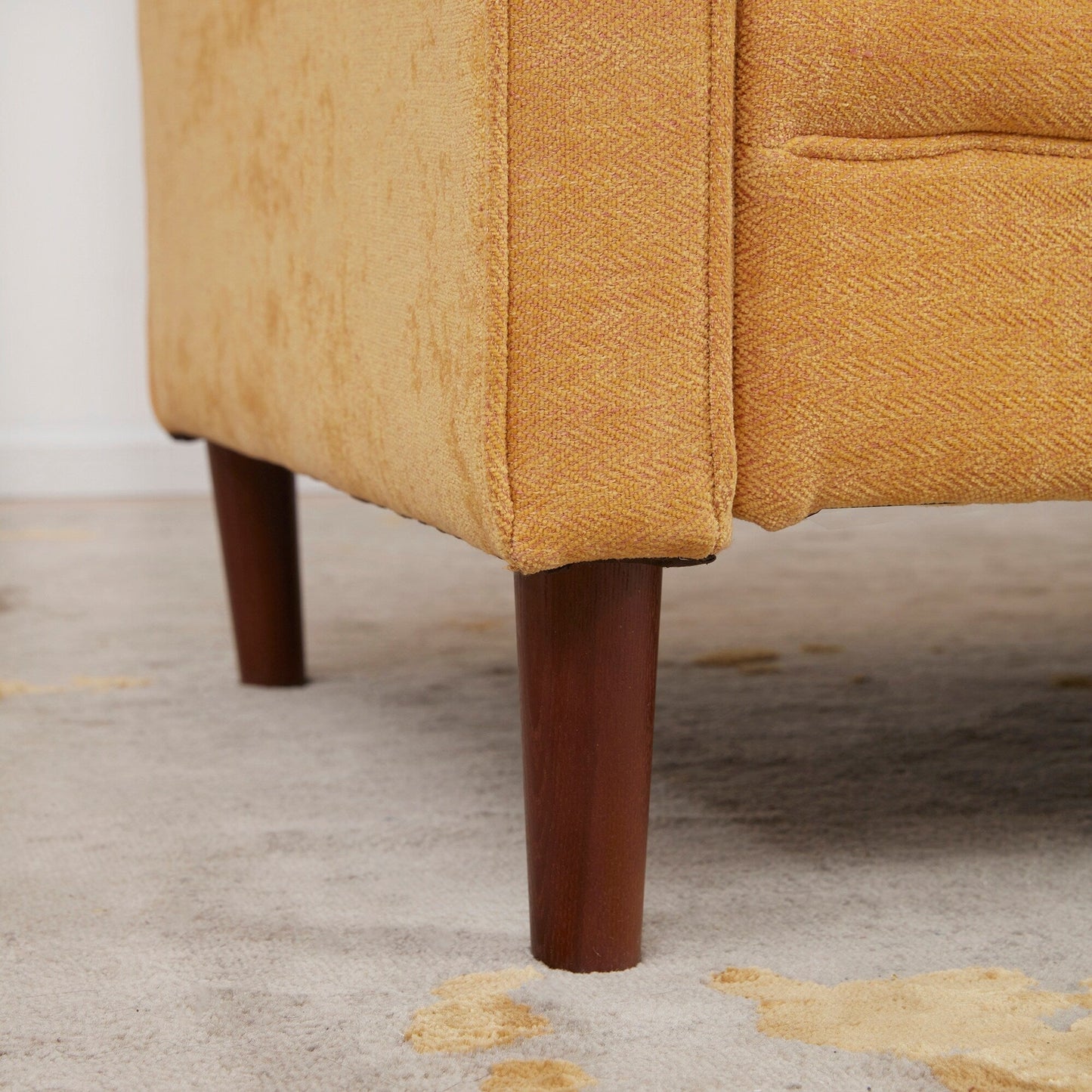 Divano moderno classico in tessuto 79,5 a 3 posti con braccioli quadrati per soggiorno