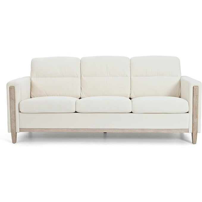 Divano moderno a 3 posti con cuscini e tasca laterale per soggiorno, 79,5 cm