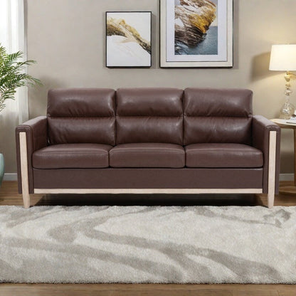 Divano a 3 posti in legno massello di velluto da 79,5 pollici con seduta a molle insacchettate, schienale in schiuma PP e tasca portaoggetti laterale