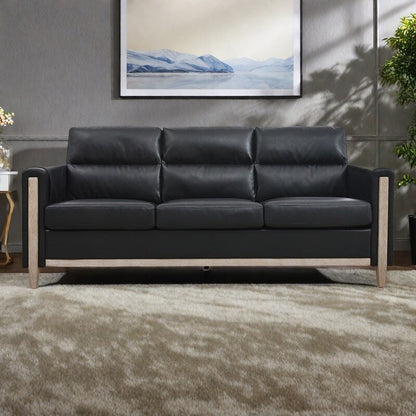 Divano a 3 posti in legno massello di velluto da 79,5 pollici con seduta a molle insacchettate, schienale in schiuma PP e tasca portaoggetti laterale