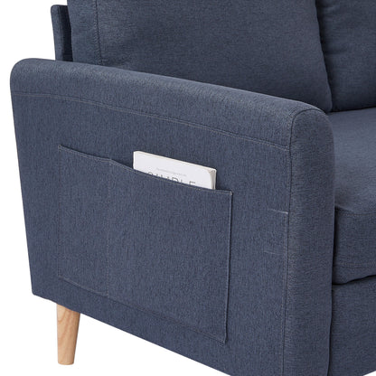 Divano a L in tessuto regolabile da 79,5'', 3 posti con letto estraibile e chaise longue contenitore