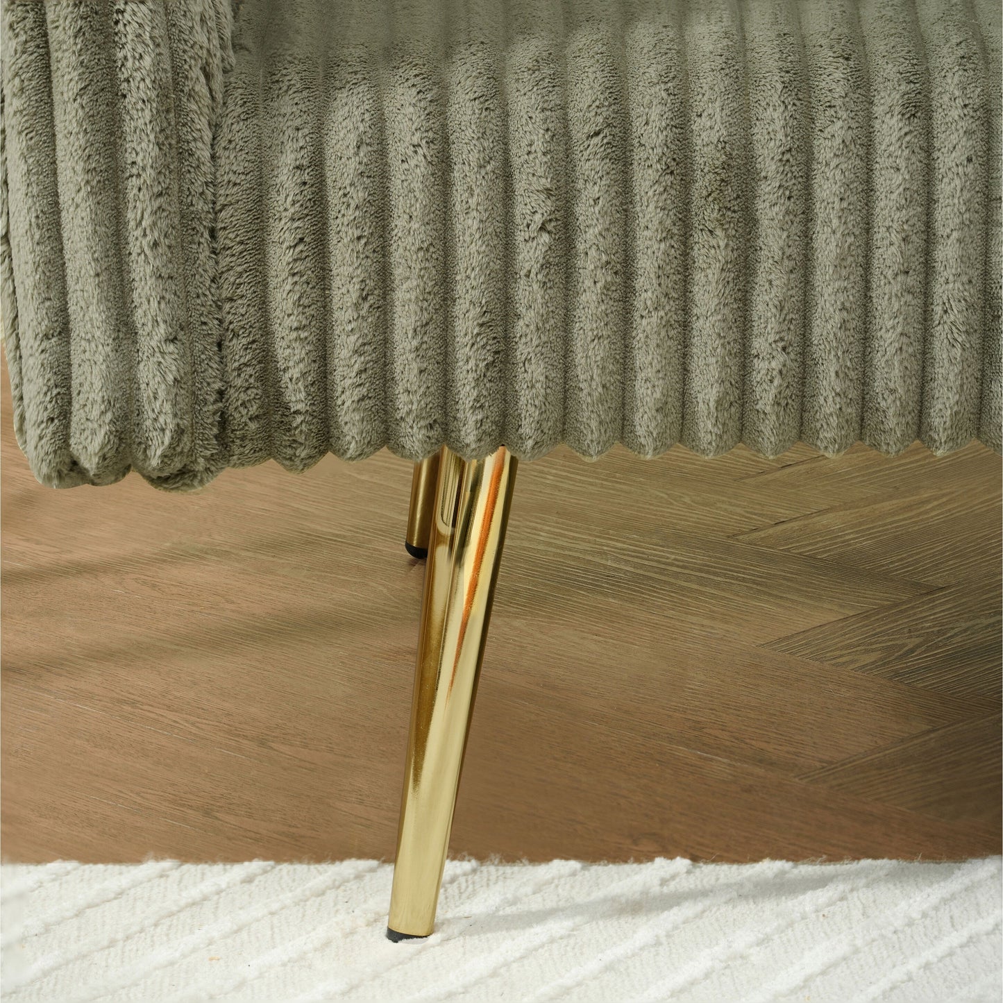 Divano letto pieghevole in velluto a coste 79 con braccioli a 3 posizioni, schiuma ad alta resilienza e gambe in metallo