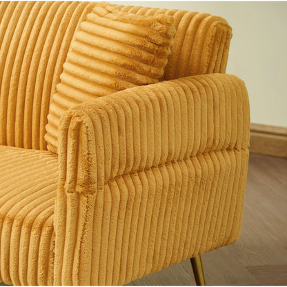 Divano letto pieghevole in velluto a coste 79 con braccioli a 3 posizioni, schiuma ad alta resilienza e gambe in metallo