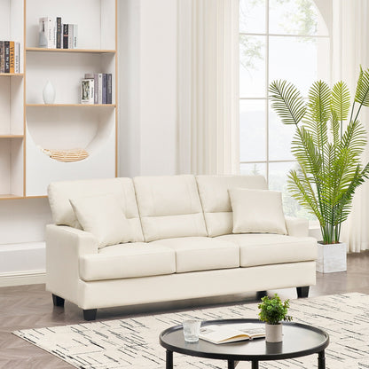 Divano oversize in similpelle con braccioli quadrati in stile italiano