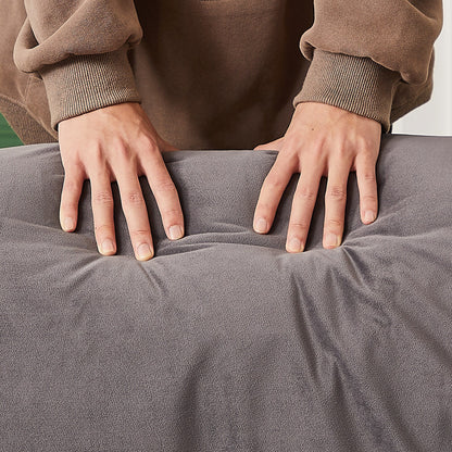 Divano reclinabile a 3 posti in velluto 79 con 2 cuscini, struttura in legno massello e molle sinuose