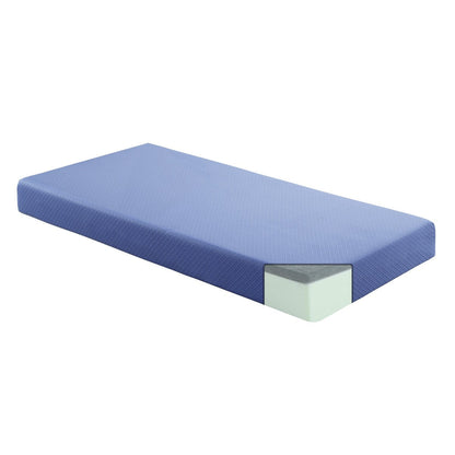 Set di materasso e cuscino singolo da 7 pollici, materasso in memory foam infuso di gel e tessuto traspirante, blu, materasso in una scatola