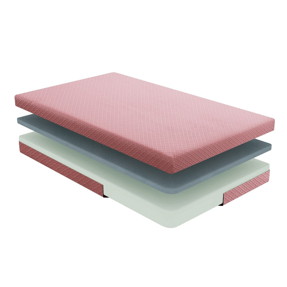Set di materasso e cuscino singolo da 7 pollici, materasso in memory foam con gel traspirante, rosa, materasso in una scatola