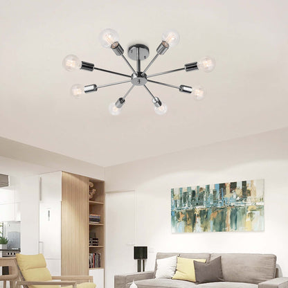 Lampada semi-incassata Sputnik nera/oro da soffitto per soggiorno/cucina/ufficio/camera da letto/ingresso