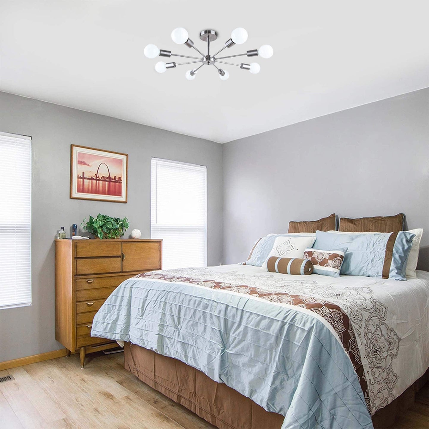 Lampada semi-incassata Sputnik nera/oro da soffitto per soggiorno/cucina/ufficio/camera da letto/ingresso