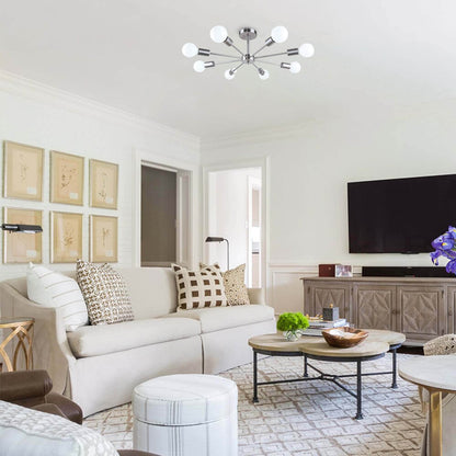 Lampada semi-incassata Sputnik nera/oro da soffitto per soggiorno/cucina/ufficio/camera da letto/ingresso