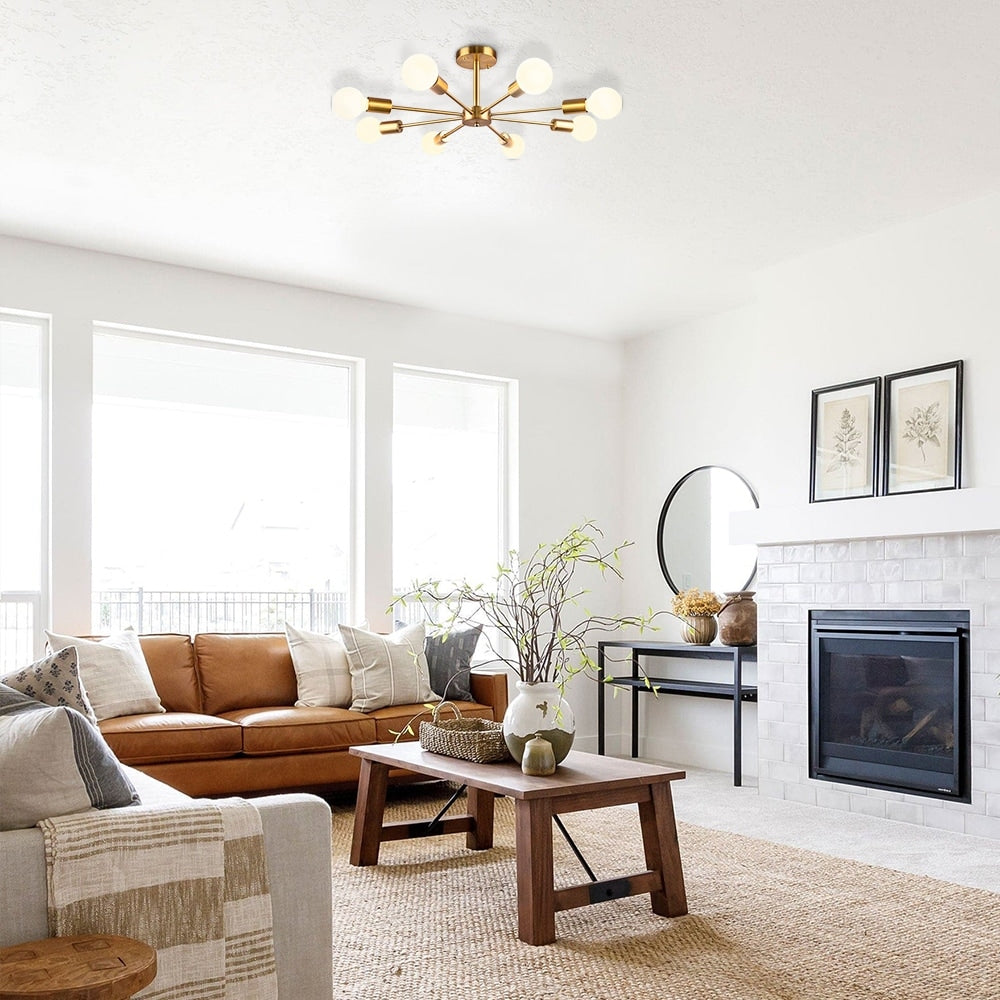 Lampada semi-incassata Sputnik nera/oro da soffitto per soggiorno/cucina/ufficio/camera da letto/ingresso