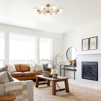 Lampada semi-incassata Sputnik nera/oro da soffitto per soggiorno/cucina/ufficio/camera da letto/ingresso