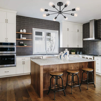 Lampada semi-incassata Sputnik nera/oro da soffitto per soggiorno/cucina/ufficio/camera da letto/ingresso